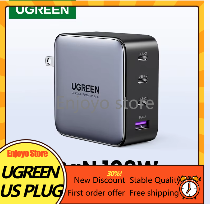 Laptop Charger - New UGREEN 100W GaN 4‑Port USB‑C