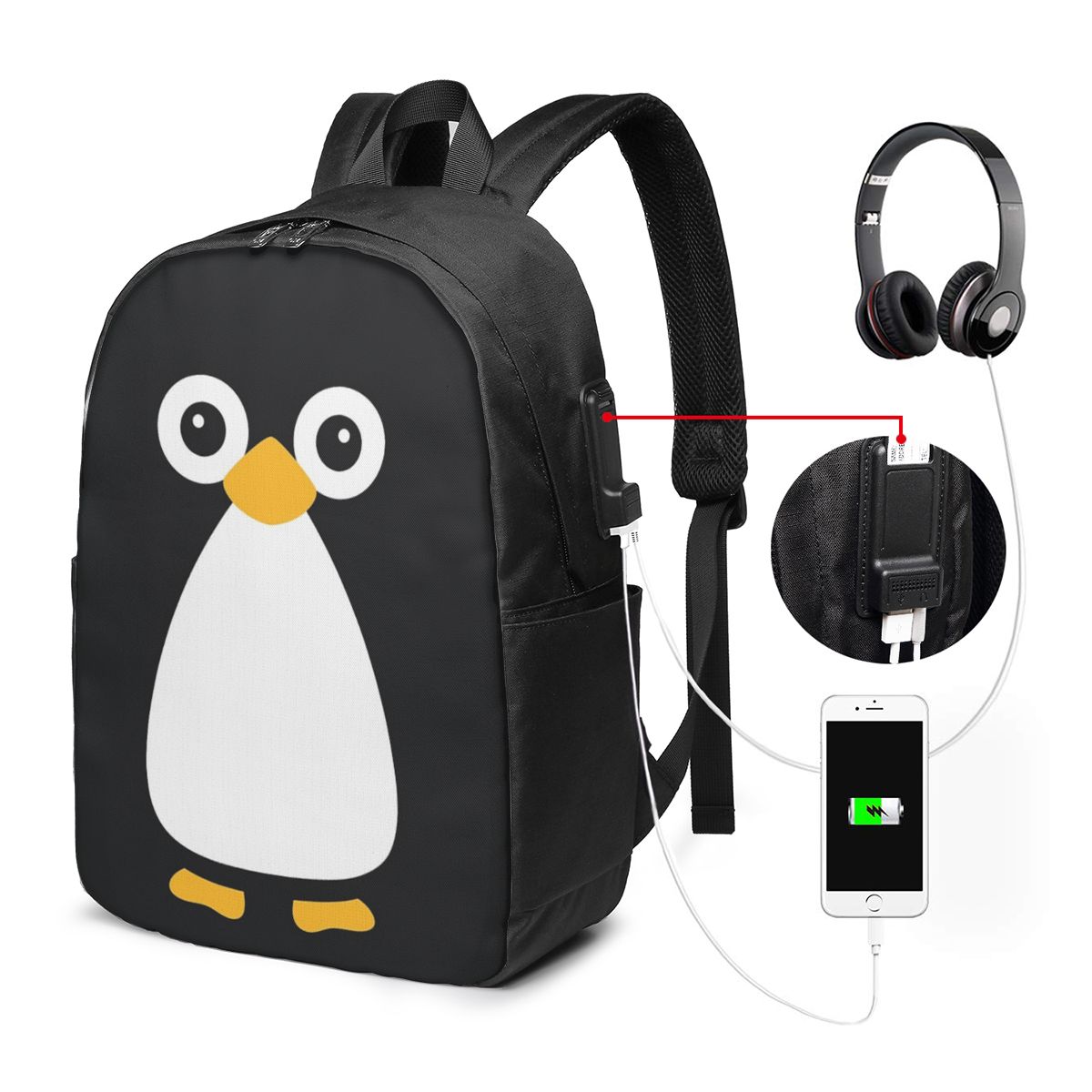 Cute Vector Penguin Backpack T - Laptop Bag recension och pris
